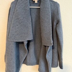 LOFT Cozy Blue Open-Front Cardigan